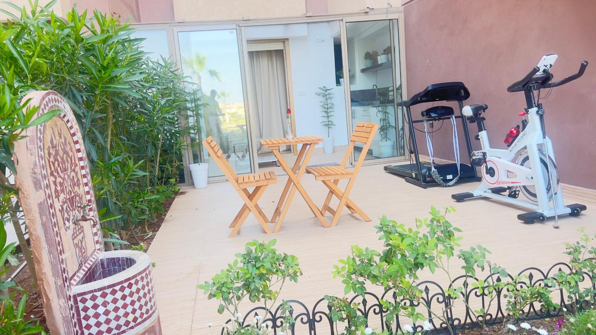 מרקש Appartement De Luxe Avec Jardin Vue Sur La Piscine Golf Securise 24H Sur 24 A 5 Minutes De L Aeroport מראה חיצוני תמונה