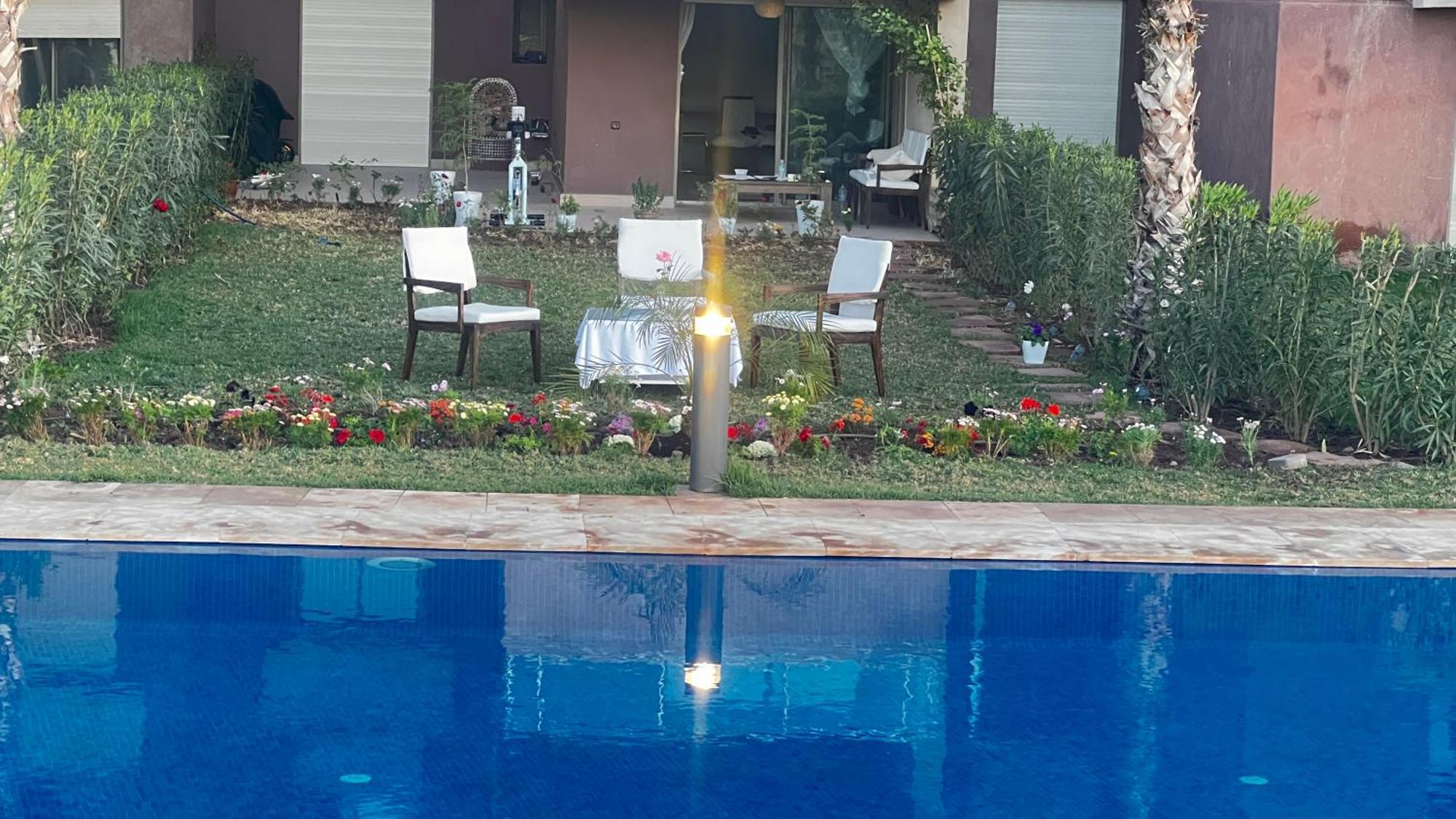 מרקש Appartement De Luxe Avec Jardin Vue Sur La Piscine Golf Securise 24H Sur 24 A 5 Minutes De L Aeroport מראה חיצוני תמונה